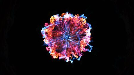 Abstract background with Shockwave explosion on black backdrop. 3d rendering
