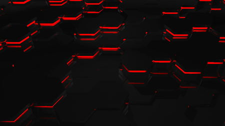 Hexagonal Motion Graphic Background. 4K resolution abstract background. 3d renderingの写真素材