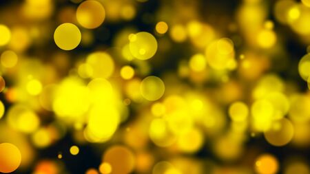 Abstract gold bokeh with black background. 3d renderingの写真素材