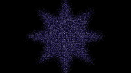 The formation of the star of the particles. Digital futuristic tunnel. 3d renderingの写真素材