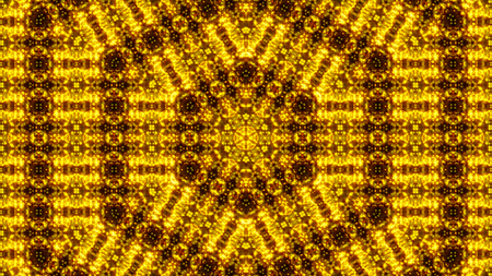 Gold abstract kaleidoscope background. Digital illustration. 3d rendering