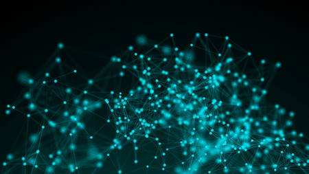 Connection structure , 3d animation abstract background with dots and lines. 3d renderingの写真素材