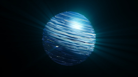 Abstract swirl sphere with shine effect. 3d renderingの写真素材