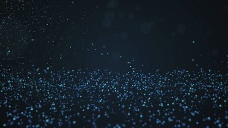 Glitter vintage lights background. Blue defocused backdrop. 3d renderingの写真素材