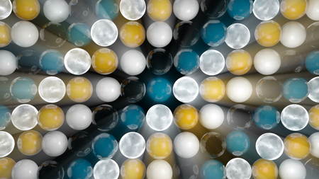 Abstract background with realistic 3d spheres. Colorful backdrop. 3d renderingの写真素材