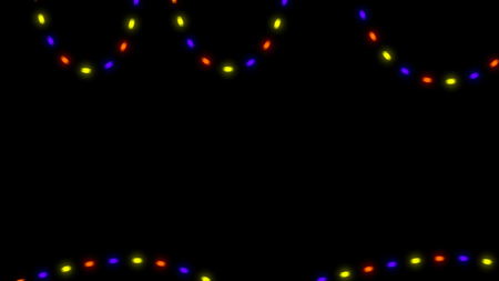 flashing Christmas lights on black background. 3d rendering.の写真素材