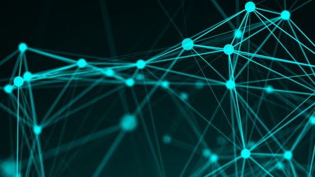 Abstract connection dots. Technology background. Network concept 3d renderedの写真素材