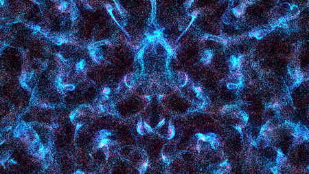 Colorful Particles dispersing and twisting. High quality clip rendered on high end computer and...