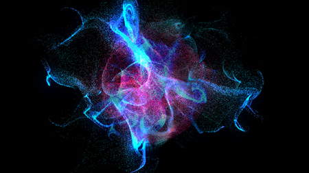 Colorful Particles dispersing and twisting. High quality clip rendered on high end computer and...