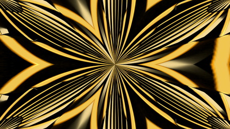 Abstract background with gold kaleidoscope. 3d rendering