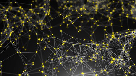 Abstract connection dots. Technology background. Network concept. 3d renderingの写真素材