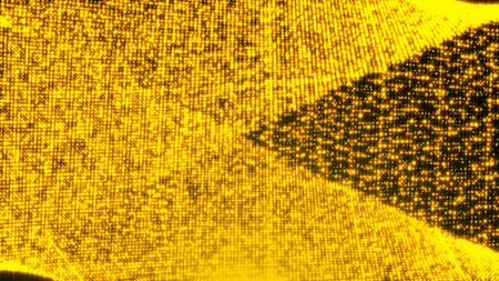 Gold glittering particles. Digital illustration backdrop. 3d renderingの写真素材