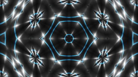 VJ Fractal white kaleidoscopic background. 3d rendering digital backdrop