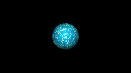 Plasma ball isolated on black background. 3d rendering backgroundの写真素材