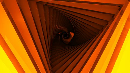 Triangle Future Space Tunnel. A Science Fiction Composition.