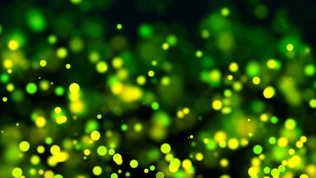 Bright green glowing bokeh, shallow depth of field, modern computer generated background, 3D renderingの写真素材