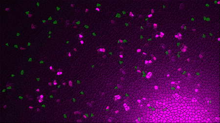 Mosaic with violet flickering bright particles, modern computer generated background, 3D rendering...