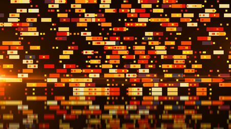 Abstract technology with many rectangles background, surface with reflection, 3d render backdrop,...