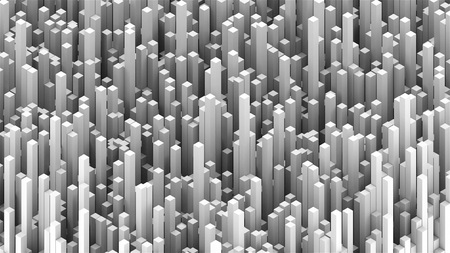 Many abstract rectangular blocks, optical Illusion, modern computer generated 3D rendering backdropの写真素材