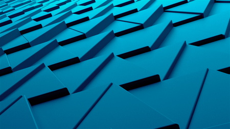 Waving smooth polygonal surface, computer generated modern abstract background, 3d renderingの写真素材
