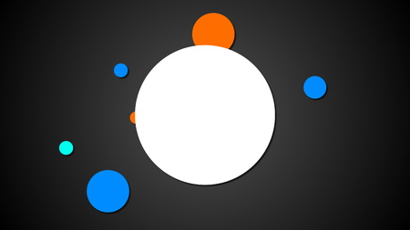 Bright planets are on orbits in space, cartoon style backdrop, computer generated modern abstract background, 3d renderingの写真素材