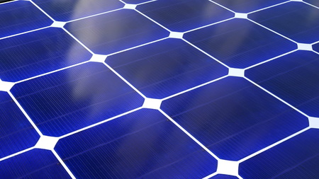 Solar battery surface, 3D rendering illustration solar power generation technology, this is alternative energyの写真素材