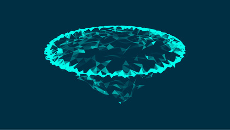 Abstract flat earth with polygons and are in space, background with connection structure, vector...