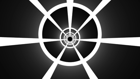 Abstract tunnel warp with long lines, moving in space and time, 3d rendering computer generated backdropの写真素材