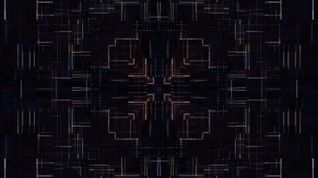Abstract glow digital in dark - abstraction of data communication, computer generated background, 3D renderingの写真素材