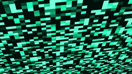 Computer generated abstract technology background with mosaic of square blocks. Data transferring or...