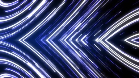 Glitch lines, traveling in dark with high speed, 3d rendering computer generated backgroundの写真素材