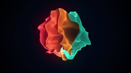Multicolor shapeless object with torn edges. Computer generated a modern abstract background, 3D...