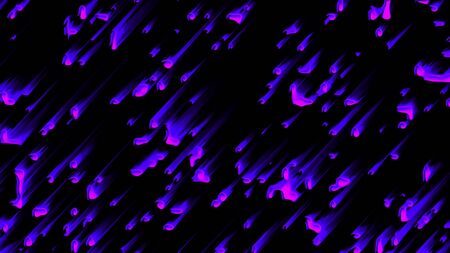 Many abstract comets fall at high speed, 3d rendering. Virtual asteroid rain, computer generated...