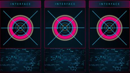 Digital HUD interface, computer generated. 3d rendering of Head-up display elements for a display....