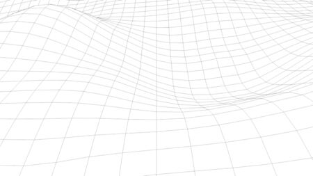 Computer generated a checkered surface. 3D rendering of a wave retro background.