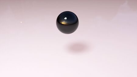 3D rendering modern abstract background. Computer generated glass black ball falls and destructions into shardsの写真素材