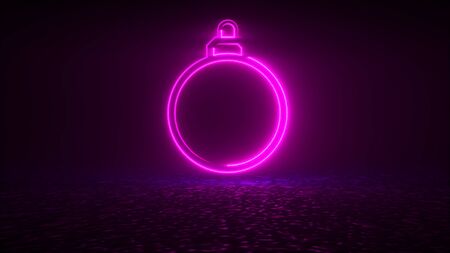 3d rendering, computer generated abstract web backdrop with neon christmas icon. Festive atmosphere conceptの写真素材