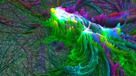 Bright topographic modern 3d surface, 3d rendering, computer generating background
