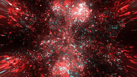 Glow light with decorative chromatic aberration, computer generated modern abstract background, 3d renderingの写真素材