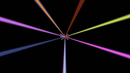 Bright lights beams, modern neon technology, 3d rendering computer generated backgroundの写真素材