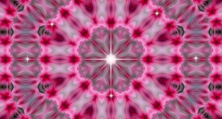 Beautiful pink kaleidoscope - fractal 3d rendering backdrop, computer generating backgroundの写真素材