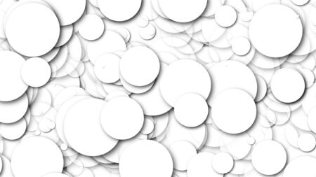 Many white chaotic round particles, computer generated abstract background, 3D rendering backgroundの写真素材
