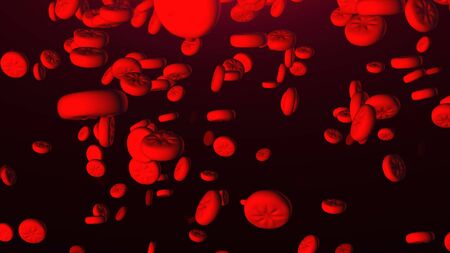 Many sweet lollipops fly in space, sweet background, 3d rendering computer generated backdropの写真素材