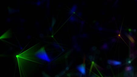 Abstract Polygonal Space Background with Connecting Dots and Lines. 3d renderingの写真素材