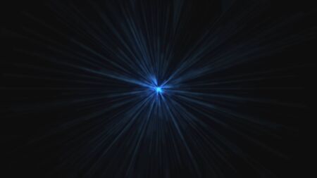 Time warp, traveling in dark unknown space, 3d rendering computer generated backgroundの写真素材