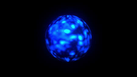 Abstract plasma sphere with a iridescent surface. 3D rendering background, computer generatedの写真素材