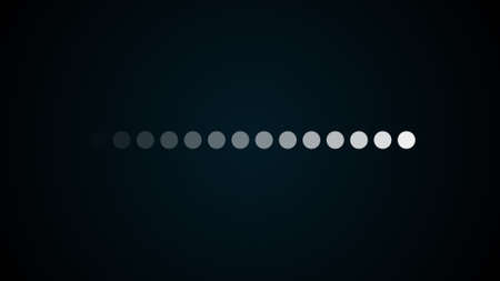 Loading indicator, computer generated. Serial appearance and disappearance of points on the screen. Simple web background, 3d renderingの写真素材