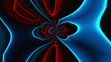 Glowing abstract distorted neon. 3d rendering.の写真素材