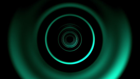 Round tunnel with dark and light areas. Computer generated dynamic background. 3D renderingの写真素材