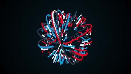 Abstract sphere made of lines and particles, computer generated. 3d rendering of art background